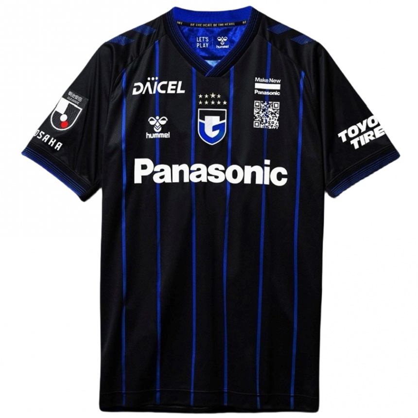 Kids Football Yuya Fukuda #14 Black Blue Home Jersey 2024/25 T-Shirt