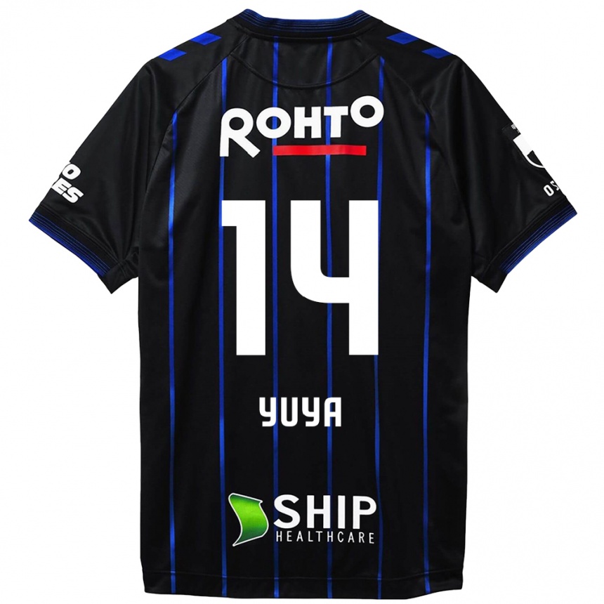 Kids Football Yuya Fukuda #14 Black Blue Home Jersey 2024/25 T-Shirt