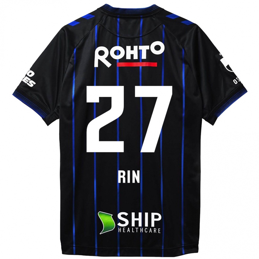 Kids Football Rin Mito #27 Black Blue Home Jersey 2024/25 T-Shirt