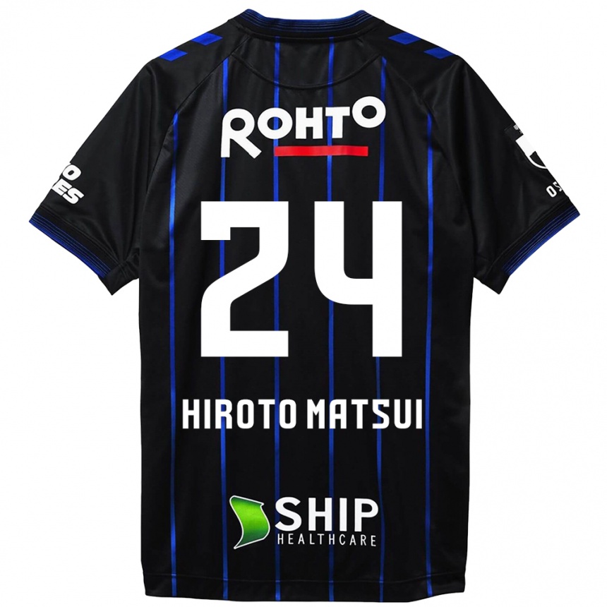 Kids Football Elijah Hiroto Matsui #24 Black Blue Home Jersey 2024/25 T-Shirt