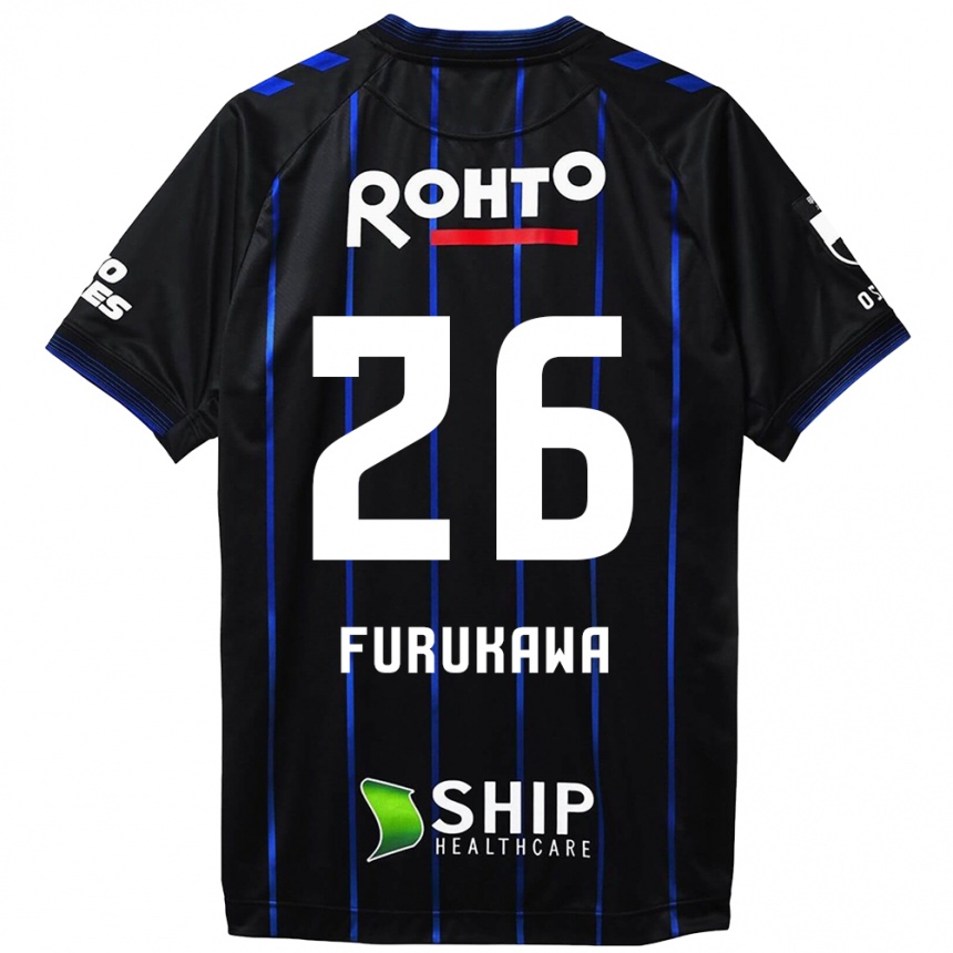 Kids Football Kanta Furukawa #26 Black Blue Home Jersey 2024/25 T-Shirt