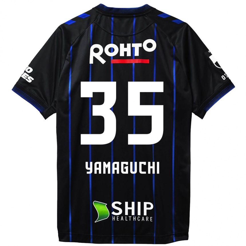 Kids Football Haruta Yamaguchi #35 Black Blue Home Jersey 2024/25 T-Shirt