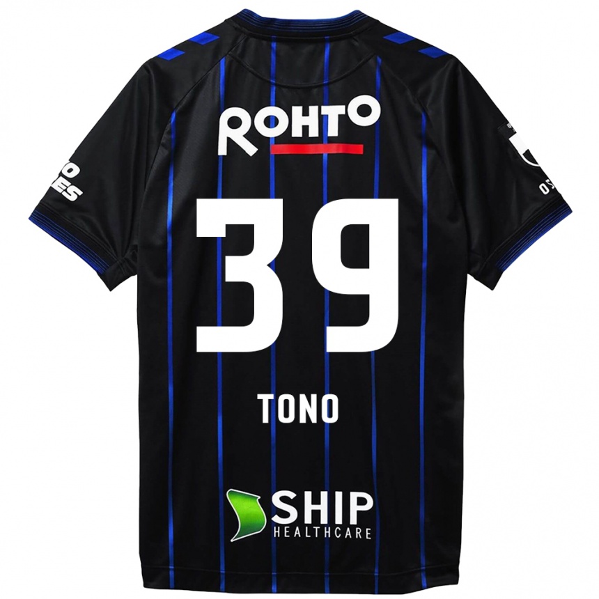 Kids Football Taiki Tono #39 Black Blue Home Jersey 2024/25 T-Shirt