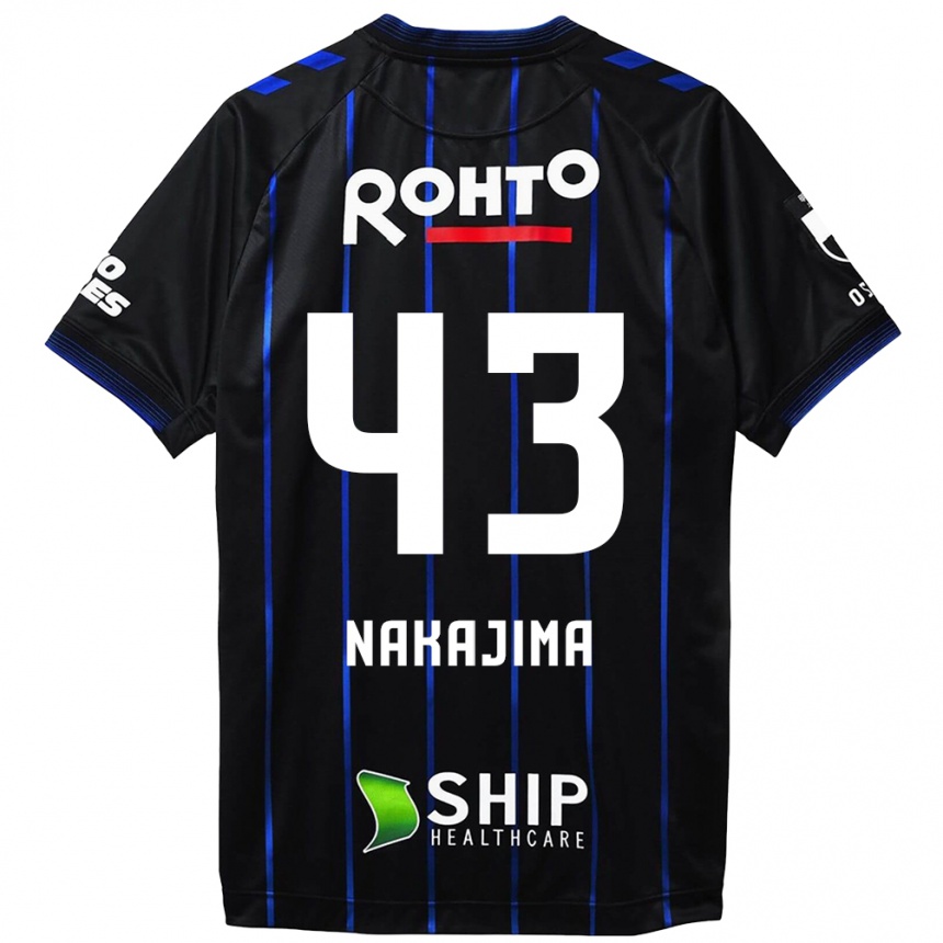 Kids Football Yugo Nakajima #43 Black Blue Home Jersey 2024/25 T-Shirt