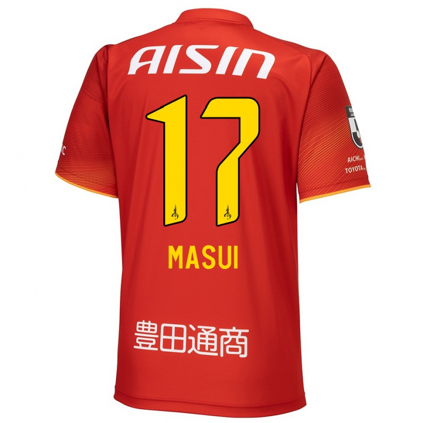 Kids Football Ken Masui #17 Red White Yellow Home Jersey 2024/25 T-Shirt