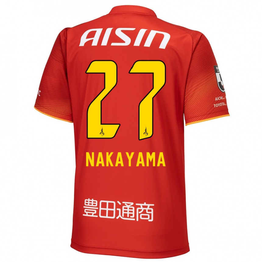 Kids Football Katsuhiro Nakayama #27 Red White Yellow Home Jersey 2024/25 T-Shirt