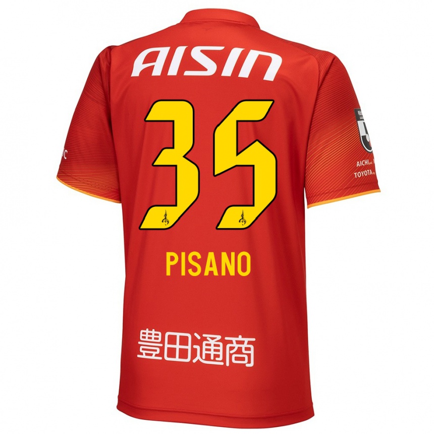 Kids Football Alexandre Pisano #35 Red White Yellow Home Jersey 2024/25 T-Shirt