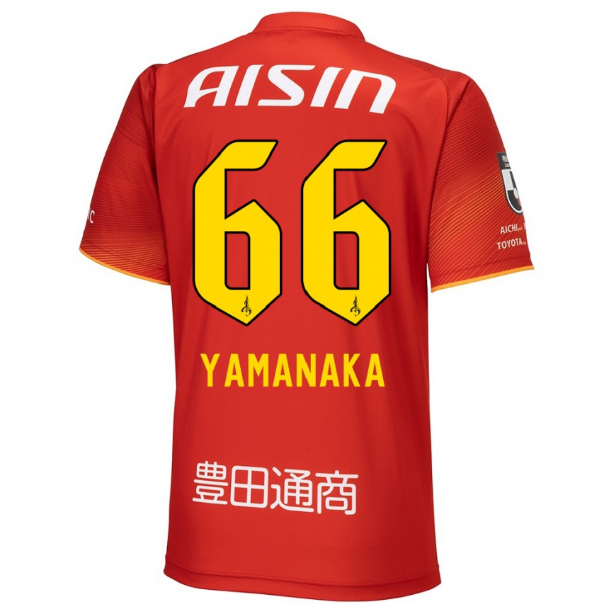 Kids Football Ryosuke Yamanaka #66 Red White Yellow Home Jersey 2024/25 T-Shirt