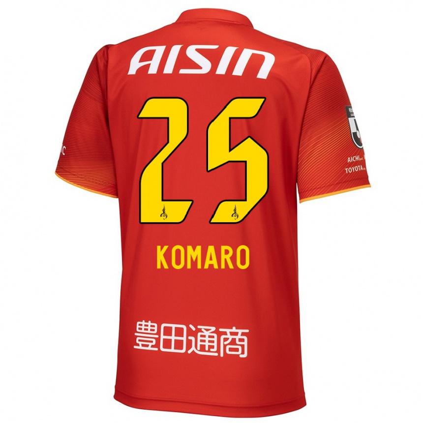 Kids Football Shuta Komaro #25 Red White Yellow Home Jersey 2024/25 T-Shirt