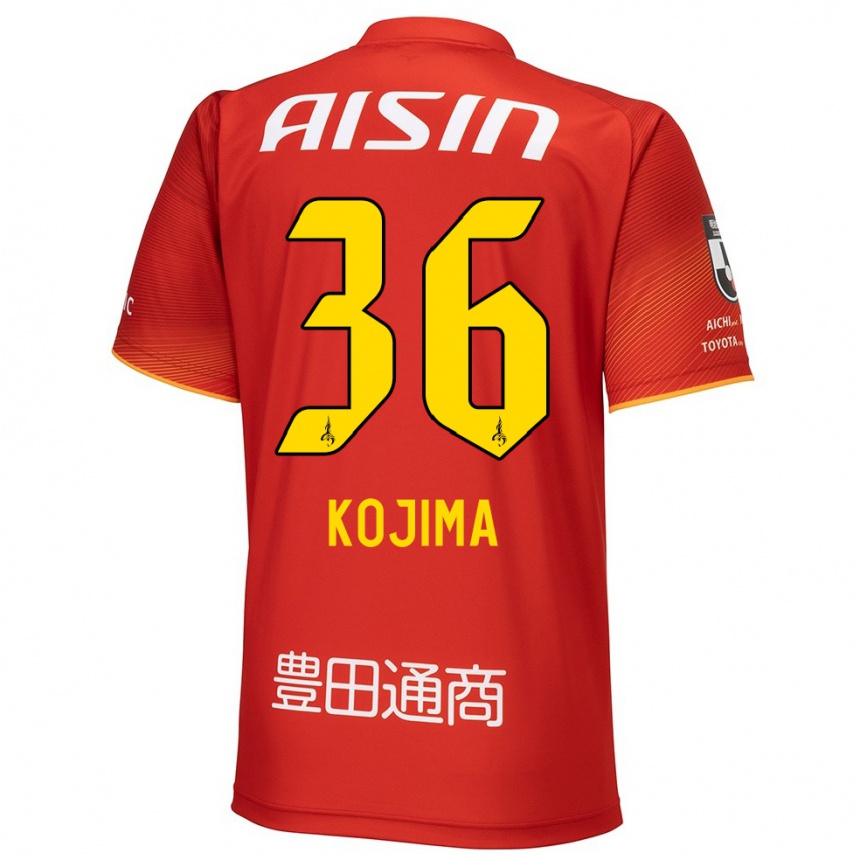 Kids Football Aoto Kojima #36 Red White Yellow Home Jersey 2024/25 T-Shirt