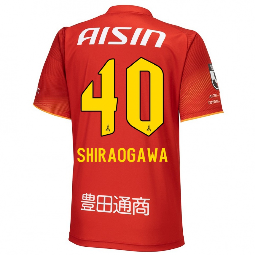 Kids Football Rekuto Shiraogawa #40 Red White Yellow Home Jersey 2024/25 T-Shirt