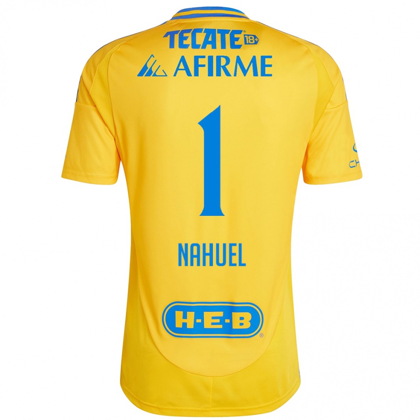 Kids Football Nahuel Guzmán #1 Gold Yellow Home Jersey 2024/25 T-Shirt