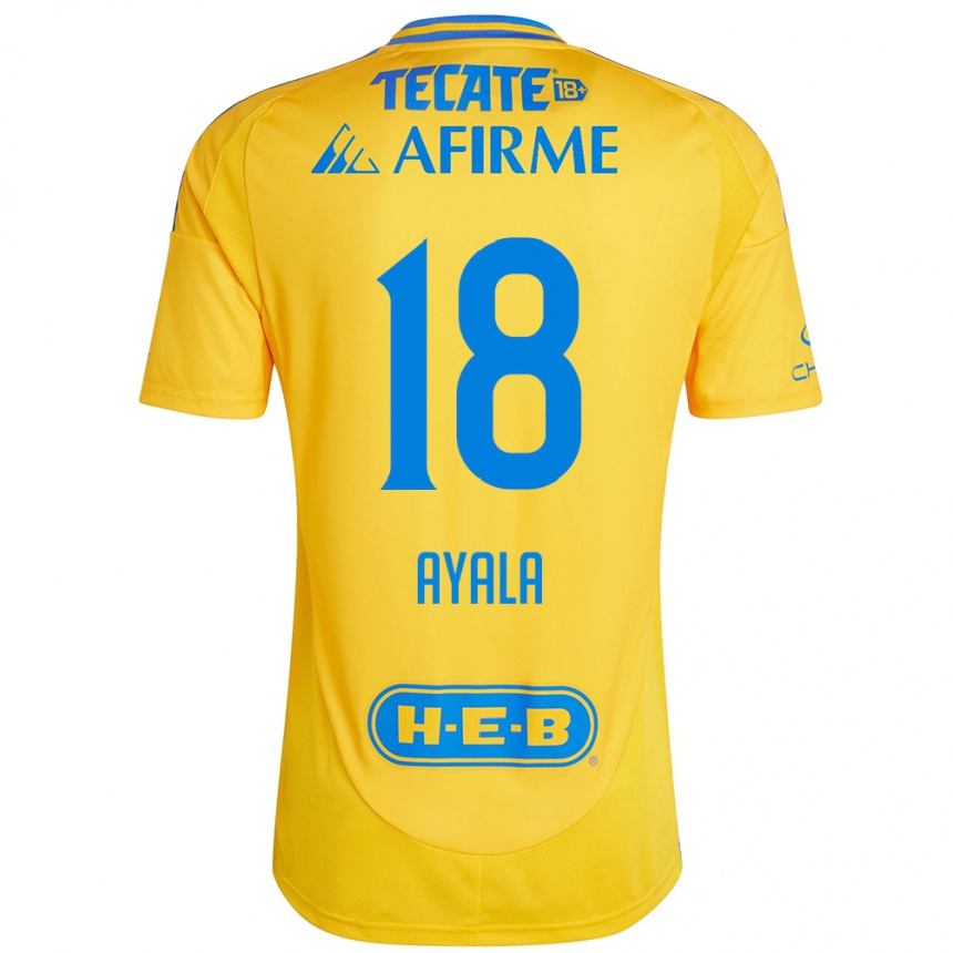 Kids Football David Ayala #18 Gold Yellow Home Jersey 2024/25 T-Shirt