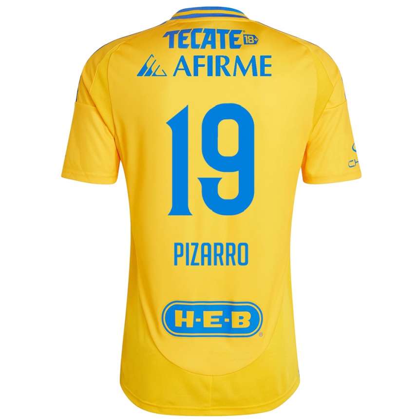 Kids Football Guido Pizarro #19 Gold Yellow Home Jersey 2024/25 T-Shirt