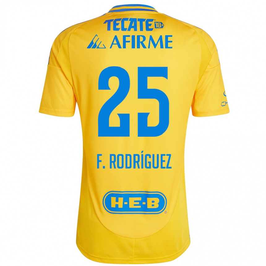 Kids Football Felipe Rodríguez #25 Gold Yellow Home Jersey 2024/25 T-Shirt