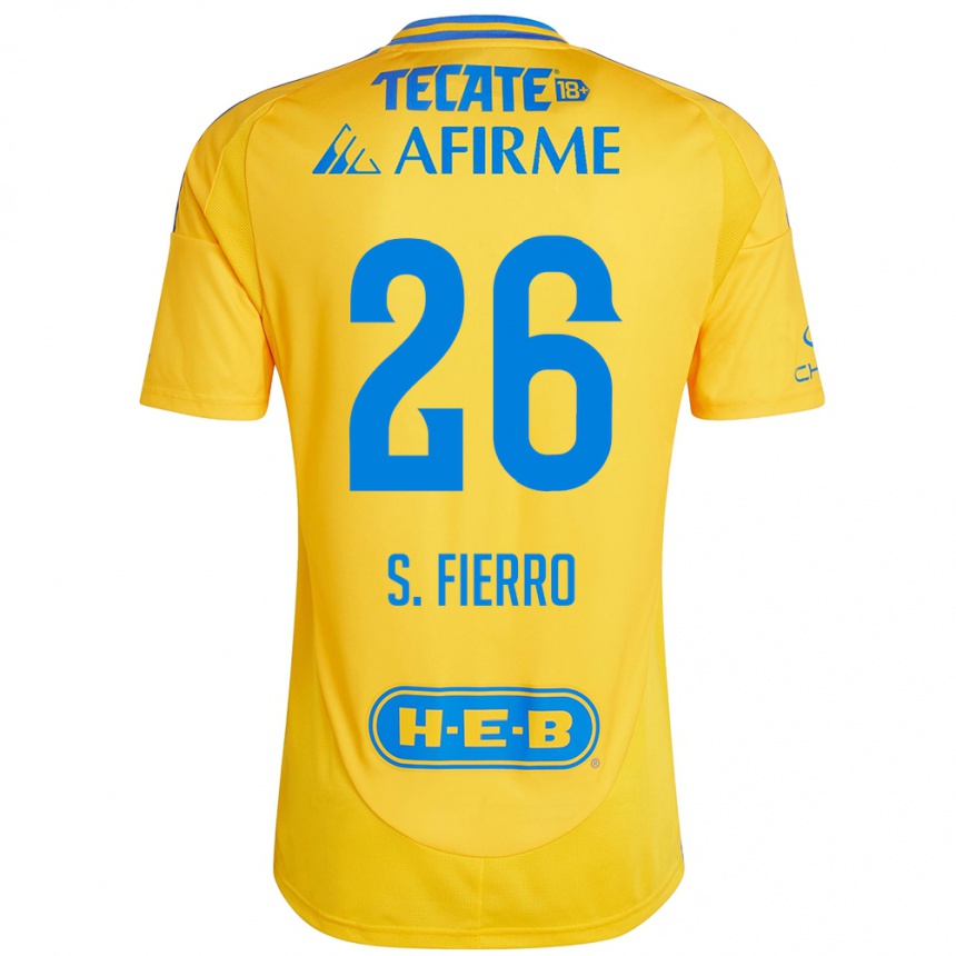 Kids Football Sebastián Fierro #26 Gold Yellow Home Jersey 2024/25 T-Shirt