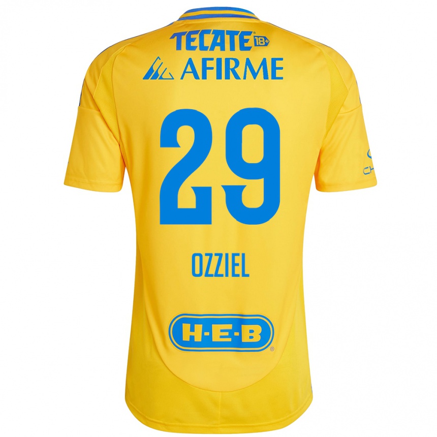 Kids Football Ozziel Herrera #29 Gold Yellow Home Jersey 2024/25 T-Shirt