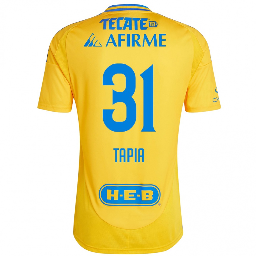 Kids Football Fernando Tapia #31 Gold Yellow Home Jersey 2024/25 T-Shirt