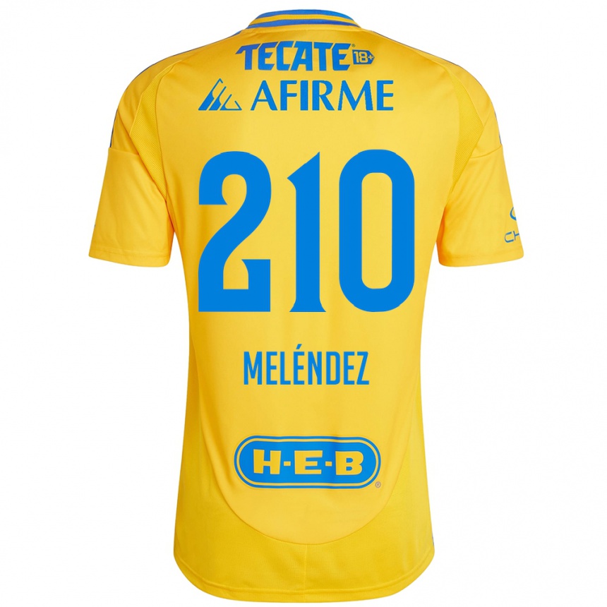 Kids Football Marcelo Meléndez #210 Gold Yellow Home Jersey 2024/25 T-Shirt