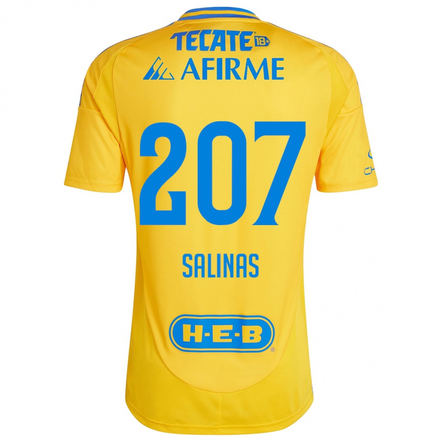 Kids Football Marcelo Salinas #207 Gold Yellow Home Jersey 2024/25 T-Shirt