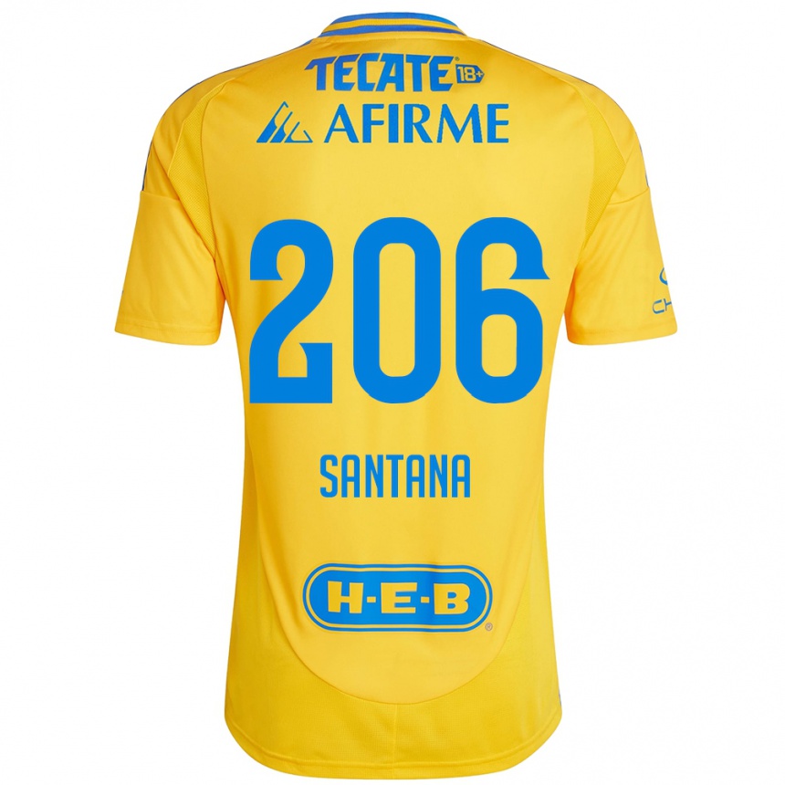 Kids Football Joel Santana #206 Gold Yellow Home Jersey 2024/25 T-Shirt