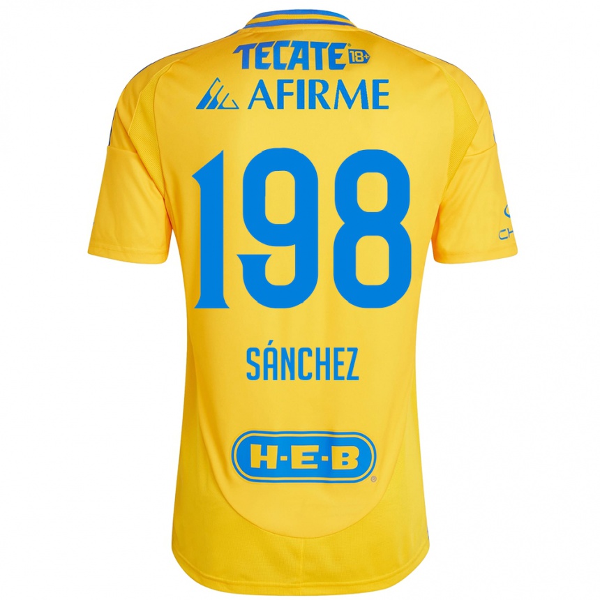 Kids Football Diego Sánchez #198 Gold Yellow Home Jersey 2024/25 T-Shirt