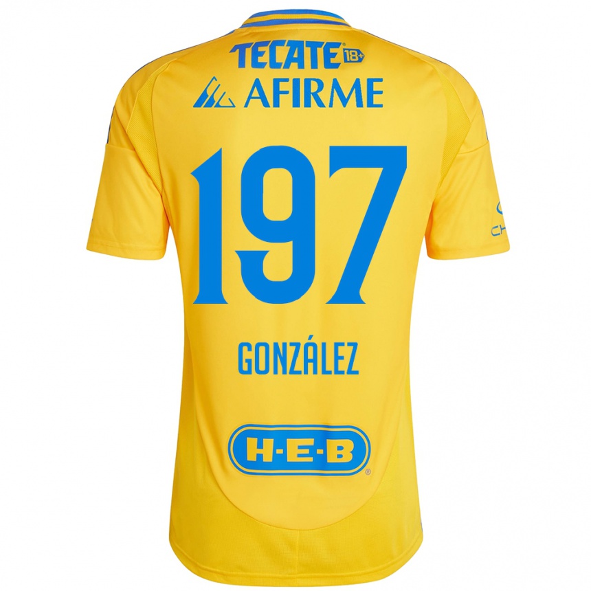 Kids Football Germán González #197 Gold Yellow Home Jersey 2024/25 T-Shirt