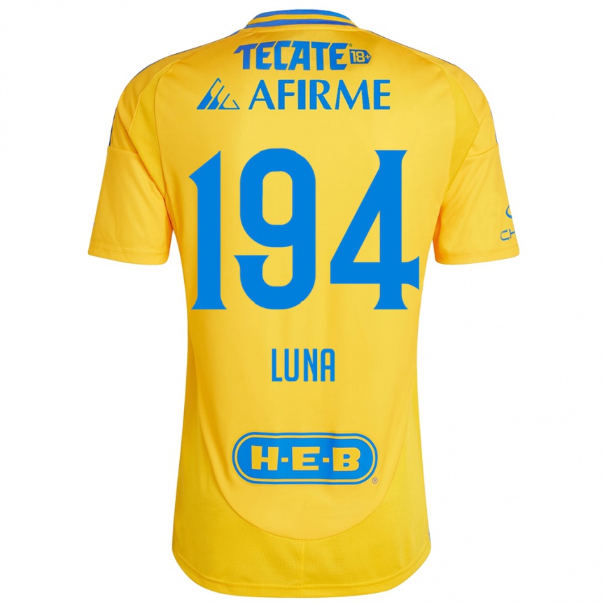 Kids Football Juan Luna #194 Gold Yellow Home Jersey 2024/25 T-Shirt