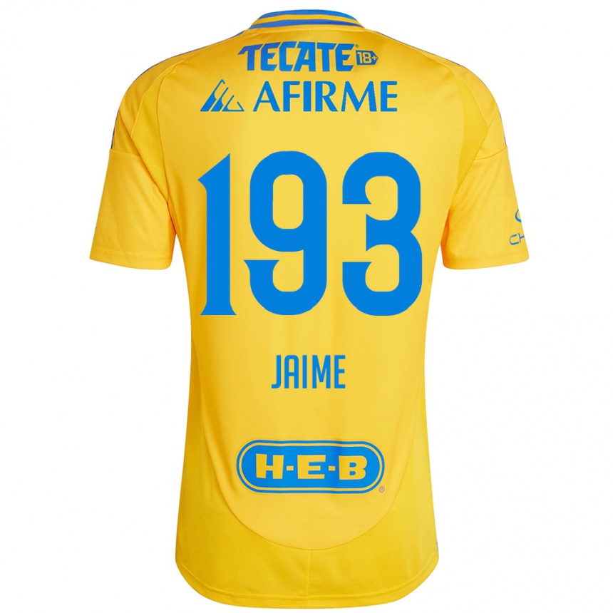 Kids Football Kenneth Jaime #193 Gold Yellow Home Jersey 2024/25 T-Shirt