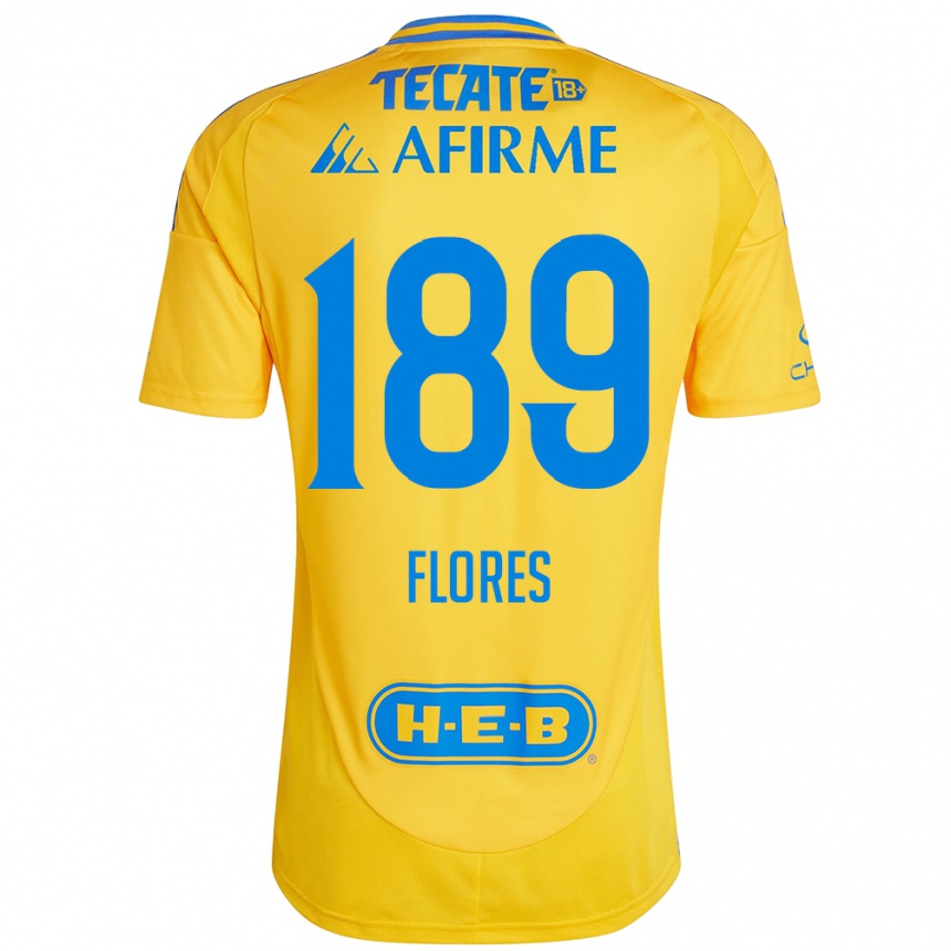 Kids Football Rolando Flores #189 Gold Yellow Home Jersey 2024/25 T-Shirt