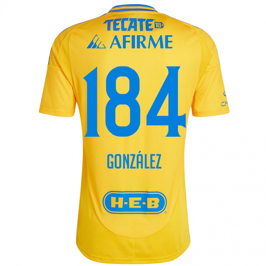 Kids Football Erick González #184 Gold Yellow Home Jersey 2024/25 T-Shirt