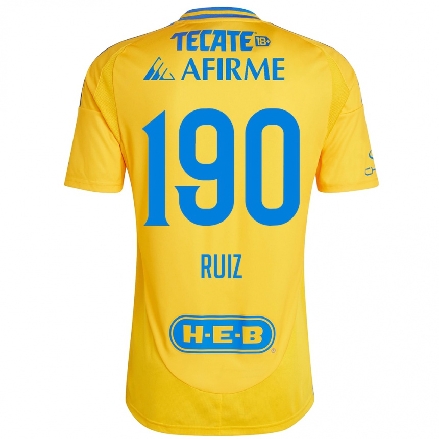 Kids Football Óscar Ruiz #190 Gold Yellow Home Jersey 2024/25 T-Shirt