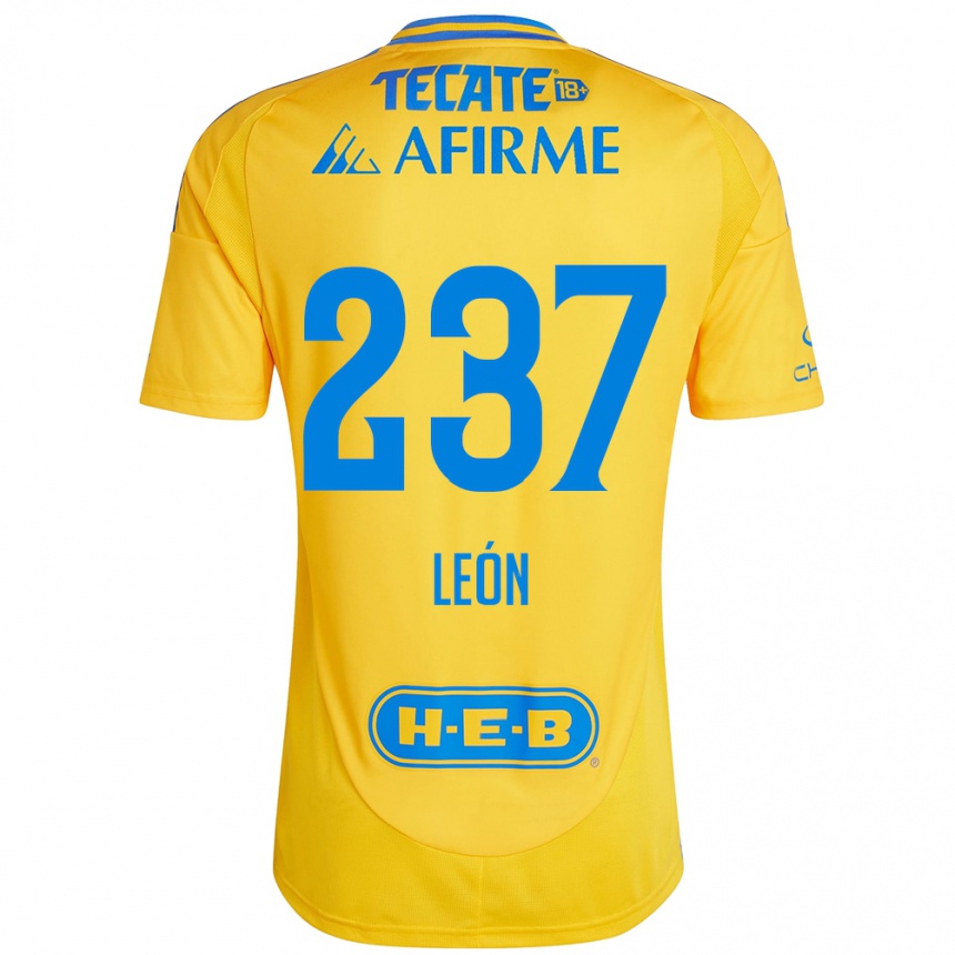 Kids Football Gabriel León #237 Gold Yellow Home Jersey 2024/25 T-Shirt