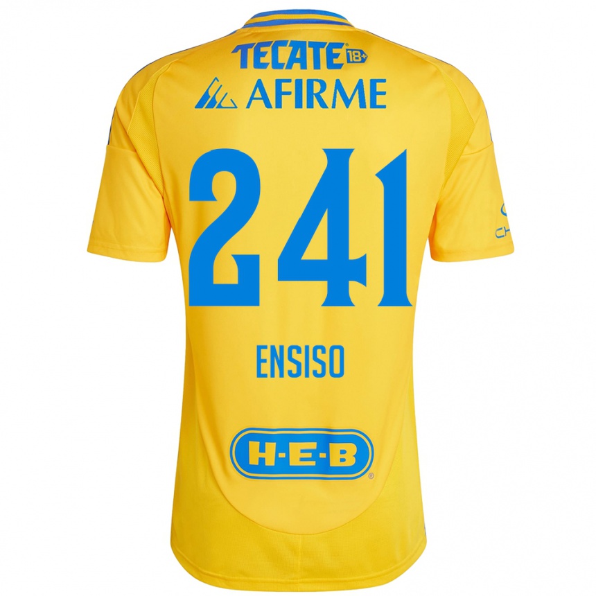 Kids Football Eduardo Ensiso #241 Gold Yellow Home Jersey 2024/25 T-Shirt