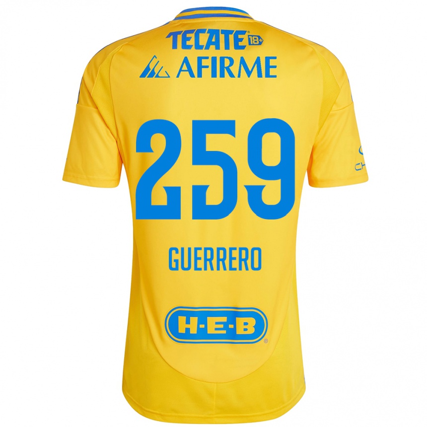 Kids Football Erick Guerrero #259 Gold Yellow Home Jersey 2024/25 T-Shirt