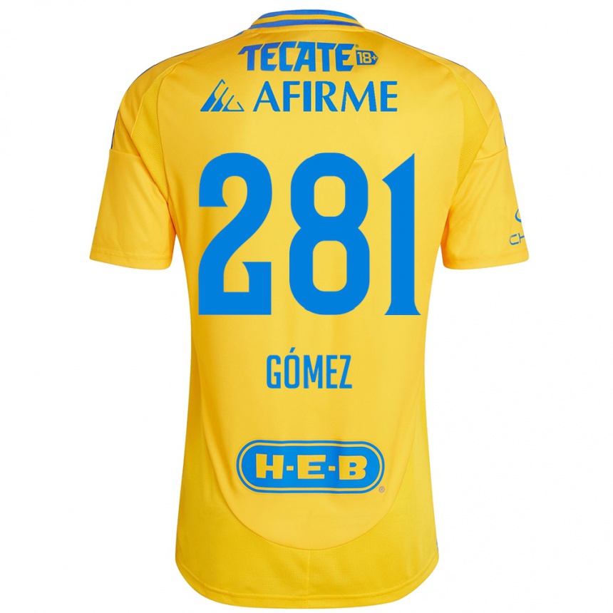 Kids Football Luis Gómez #281 Gold Yellow Home Jersey 2024/25 T-Shirt