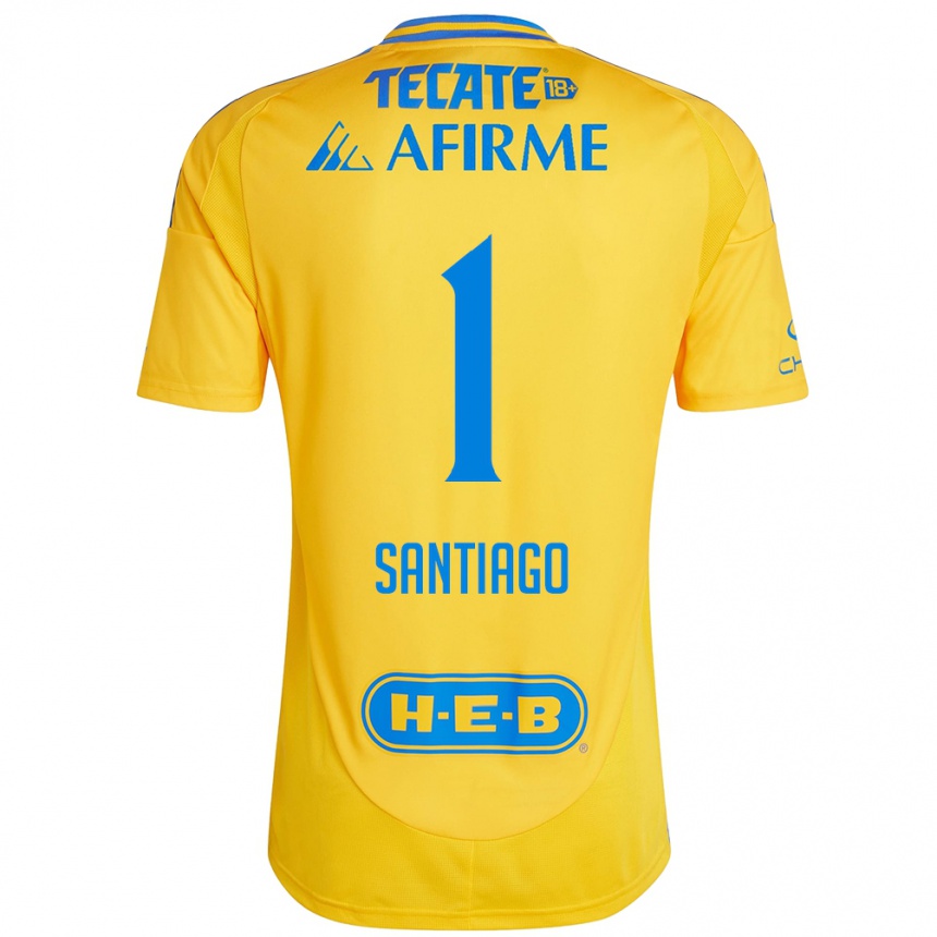 Kids Football Cecilia Santiago #1 Gold Yellow Home Jersey 2024/25 T-Shirt