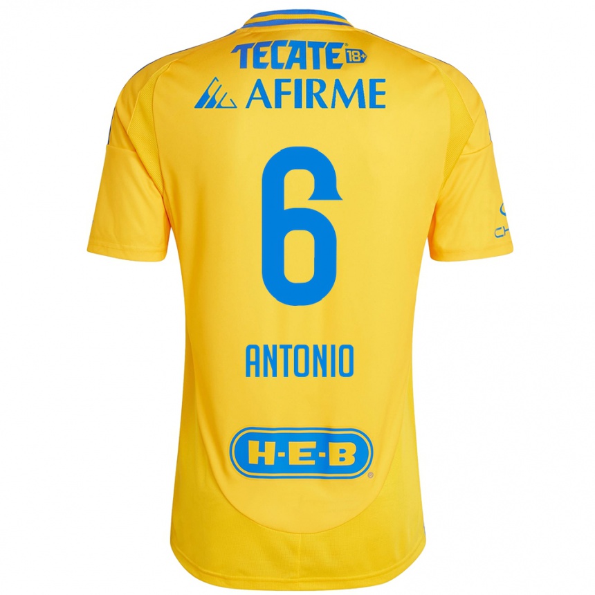 Kids Football Nancy Antonio #6 Gold Yellow Home Jersey 2024/25 T-Shirt