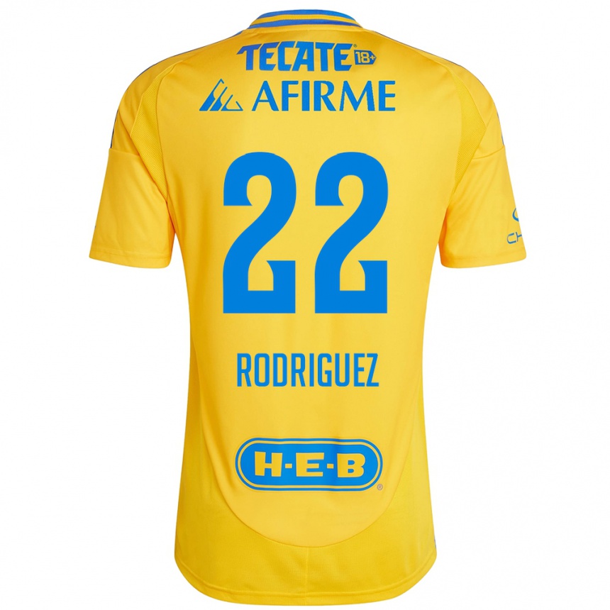 Kids Football Anika Rodriguez #22 Gold Yellow Home Jersey 2024/25 T-Shirt