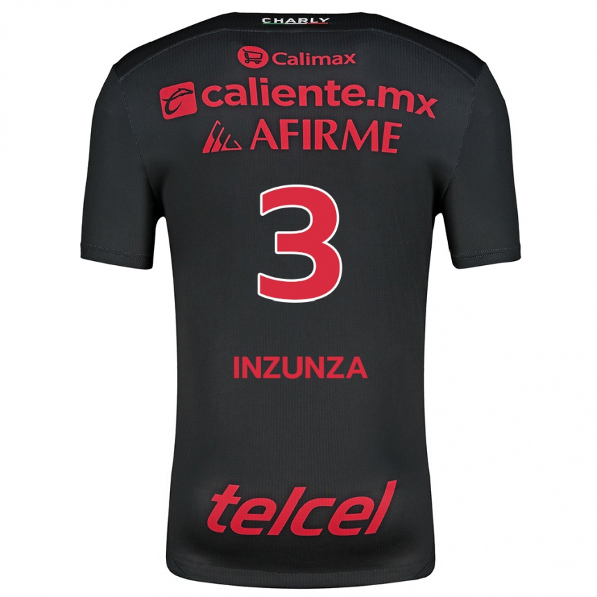 Kids Football Rafael Fernández #3 Black Red Home Jersey 2024/25 T-Shirt