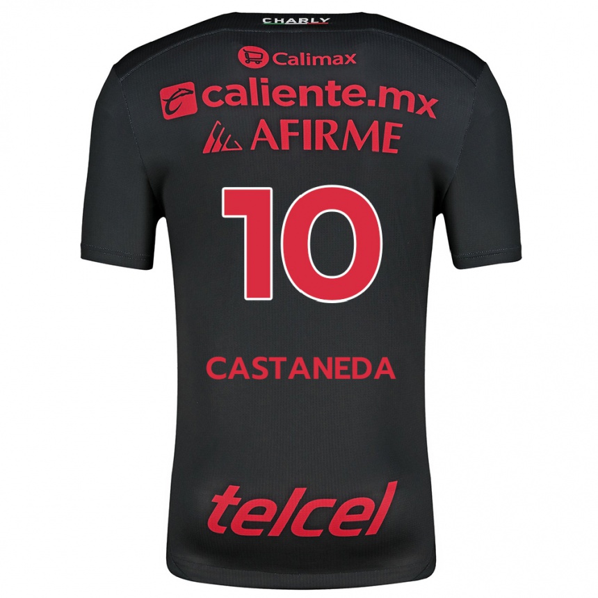 Kids Football Kevin Castañeda #10 Black Red Home Jersey 2024/25 T-Shirt