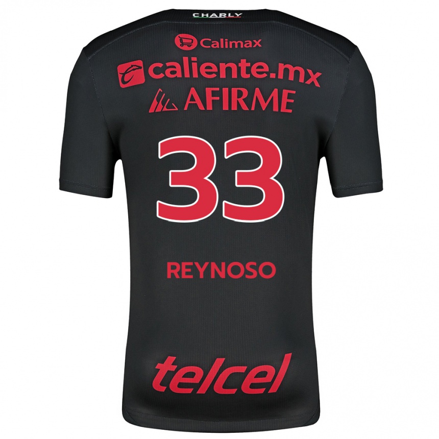 Kids Football Emanuel Reynoso #33 Black Red Home Jersey 2024/25 T-Shirt