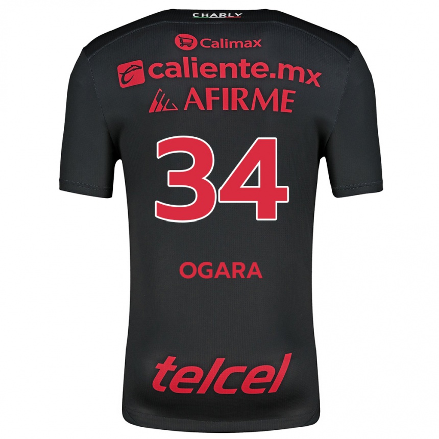 Kids Football Gerson Ogara #34 Black Red Home Jersey 2024/25 T-Shirt