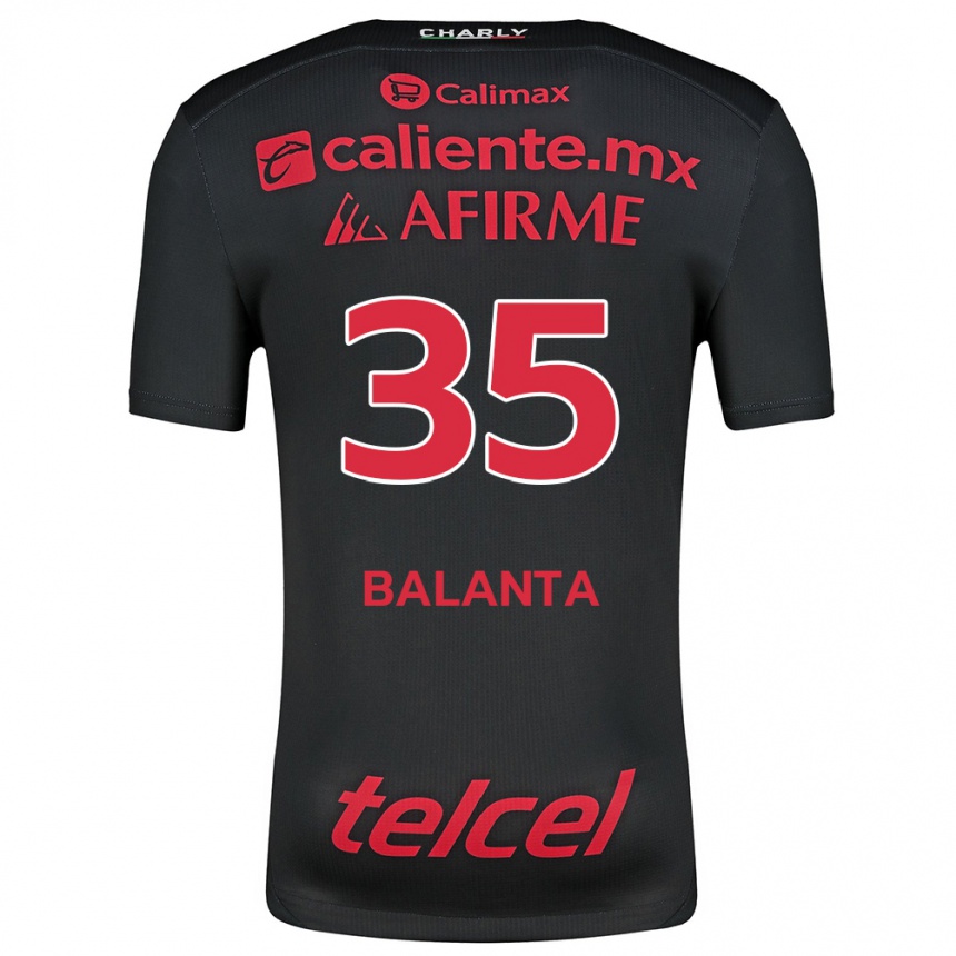 Kids Football Kevin Balanta #35 Black Red Home Jersey 2024/25 T-Shirt