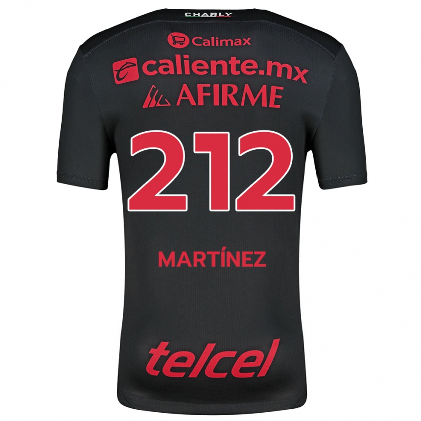 Kids Football Juan Martínez #212 Black Red Home Jersey 2024/25 T-Shirt