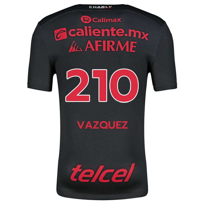 Kids Football Daniel Vázquez #210 Black Red Home Jersey 2024/25 T-Shirt