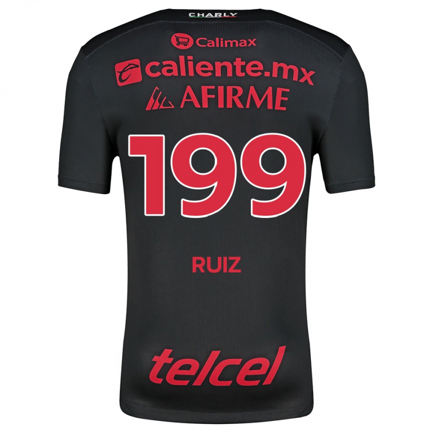 Kids Football Emilio Ruiz #199 Black Red Home Jersey 2024/25 T-Shirt