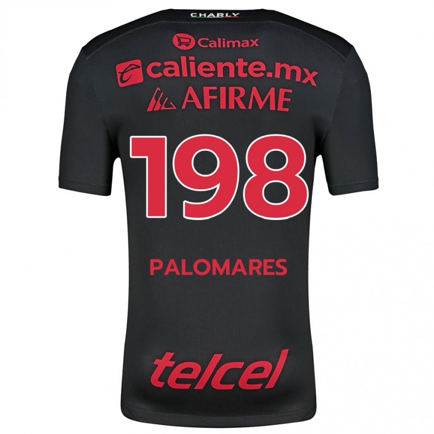 Kids Football Ramón Palomares #198 Black Red Home Jersey 2024/25 T-Shirt