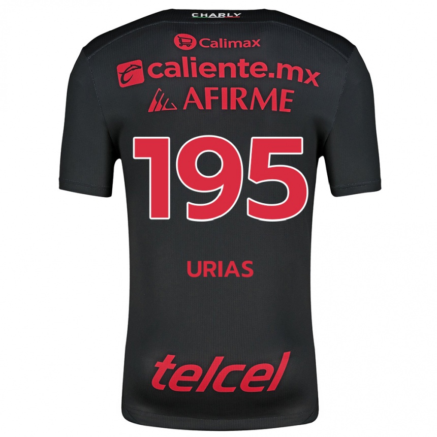 Kids Football Héctor Urías #195 Black Red Home Jersey 2024/25 T-Shirt