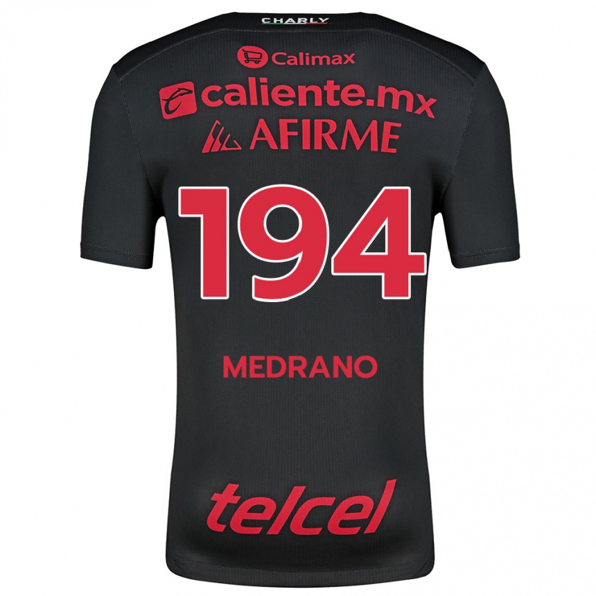 Kids Football Luis Medrano #194 Black Red Home Jersey 2024/25 T-Shirt